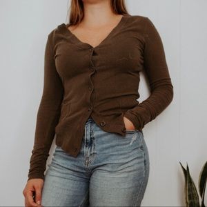 Green Button Up Cardigan